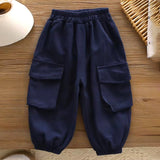 3 Pcs Set, Navy Blue Sleeveless Hoodie, Stripes T-shirt, & Pants for Kids