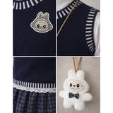 3 Pcs Set,Navy Labu Vest, Frill Inner T-shirt & Skirt partywear for Girls