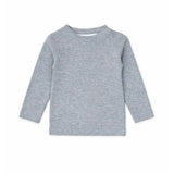 3 Pcs Set,Navy Blue Peplum-Style Top,T-shirt with Frill Checkered Pants for Kids
