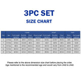 3 Pcs Set,Navy Blue Peplum-Style Top,T-shirt with Frill Checkered Pants for Kids