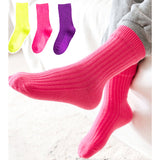 LSB 3pcs Fluoroscent Green, Violet, Pink Socks set for kids, 2yrs - 5yrs