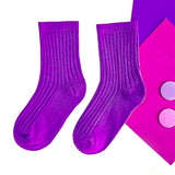 LSB 3pcs Fluoroscent Green, Violet, Pink Socks set for kids, 2yrs - 5yrs