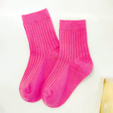 LSB 3pcs Fluoroscent Green, Violet, Pink Socks set for kids, 2yrs - 5yrs