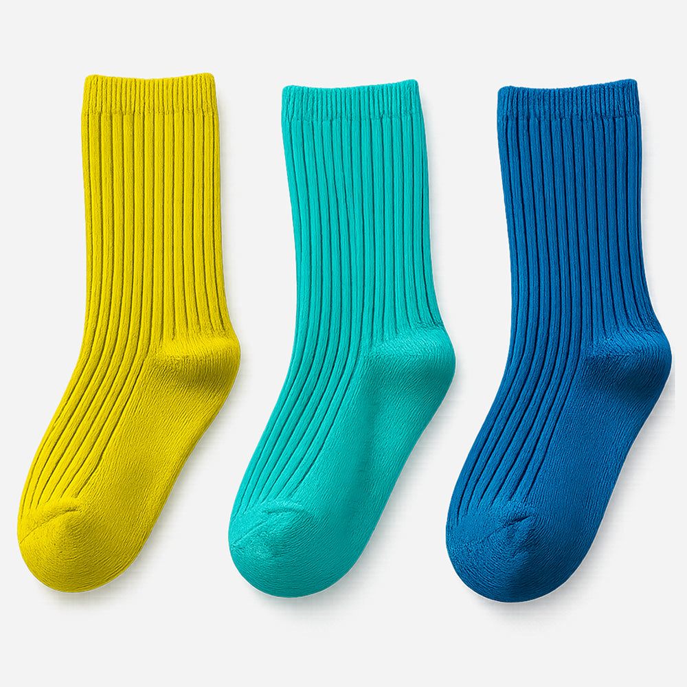 LSB 3pcs Olive, Mint & Teal dark Socks set for kids, 2yrs - 5yrs