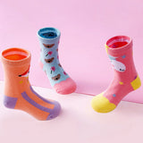LSB 3pcs Peach, Blue, Pink Animal print Socks set for kids, 1yr - 3yrs