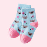 LSB 3pcs Peach, Blue, Pink Animal print Socks set for kids, 1yr - 3yrs