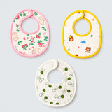 LSB 5PCS Set Woodland assorted Print Soft Muslin Adjustable Button Closure set