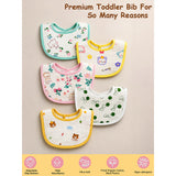 LSB 5PCS Set Woodland assorted Print Soft Muslin Adjustable Button Closure set