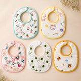 LSB 5PCS Set Woodland assorted Print Soft Muslin Adjustable Button Closure set