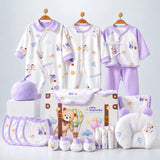 LSB 21 pcs Teddy Horse Riding Newborn Baby Girl/ Boy Gift Box All Season Wear Hamper(0 - 6 months)