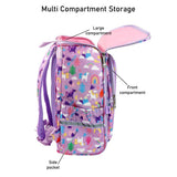 Little Surprise Box,Purple 2d Pop Unicorn Garden School Backpack for Kids,6yrs - 10yrs