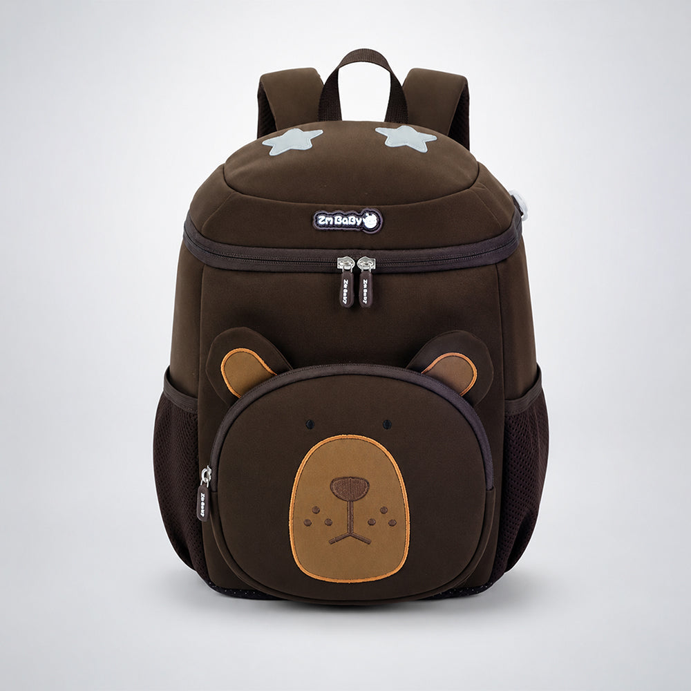 LSB Brown 3D Bear Soft Neoprene Backpack for Toddlers & Kids, 3yrs - 5yrs