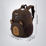 LSB Brown 3D Bear Soft Neoprene Backpack for Toddlers & Kids, 3yrs - 5yrs