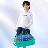 Little Surprise Box,Green Happy Monster Theme Kids Duffle Bag for Classes and Travel, 5 yrs +