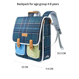 Little Surprise Box,Blue Scottish Plaid Checks Rectangle style Backpack for Kids, Small
