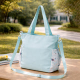 Mint Dog Print 2 Pcs Combo Set - Matching Backpack & Tote Bag with Detachable Pouch for Kids & Teens