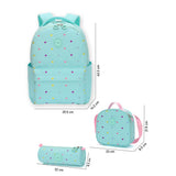 Little Surprise Box,3pcs Mint Mini Heart Matching Backpack, Lunch Bag and Stationery Pouch