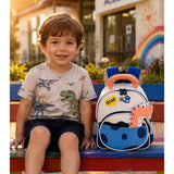 LSB Roar Blue Orange Dino Backpack for Toddlers & Kids