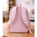 Pink Dog Print 2 Pcs Combo Set - Matching Backpack & Tote-Style Bag with Detachable Pouch for Kids & Teens
