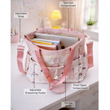 Pink Dog Print 2 Pcs Combo Set - Matching Backpack & Tote-Style Bag with Detachable Pouch for Kids & Teens