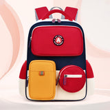 LSB Red & Orange 3 different pocket style school backpack for older kids & Adults