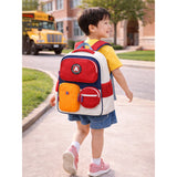 LSB Red & Orange 3 different pocket style school backpack for older kids & Adults
