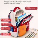 LSB Red & Orange 3 different pocket style school backpack for older kids & Adults
