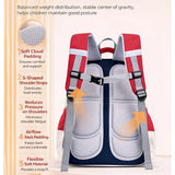 LSB Red & Orange 3 different pocket style school backpack for older kids & Adults