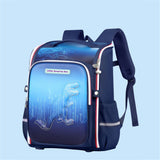 Little Surprise Box,Shimmer Geometric Blue Dino School Backpack for Kids,6yrs - 10yrs