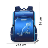 Little Surprise Box,Shimmer Geometric Blue Dino School Backpack for Kids,6yrs - 10yrs