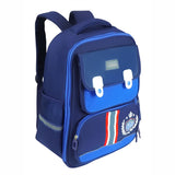 Little Surprise Box,Cobalt & Dark Blue Crest Design School Backpack for Kids
