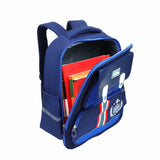 Little Surprise Box,Cobalt & Dark Blue Crest Design School Backpack for Kids