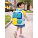 LSB Teal & Yellow 3 different pocket style school backpack for older kids & Adults