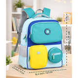 LSB Teal & Yellow 3 different pocket style school backpack for older kids & Adults