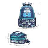 Little Surprise Box,2pcs Monster Truck School Backpack & matching Lunchbag for Kids, 5yrs - 10 yrs