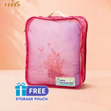 LSB Blue Elephant & Rainbow Super Soft Muslin Cotton Blanket for Newborns & Infants with Free Storage Pouch