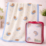 LSB Blue Moon Teddy , Super Soft Breathable Pure Muslin Cotton Blanket for Newborns & Infants with free storage pouch