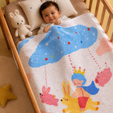 LSB Construction Prince Super Soft Muslin Cotton Blanket for Newborns & Infants with Free Storage Pouch