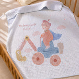 LSB Construction Prince Super Soft Muslin Cotton Blanket for Newborns & Infants with Free Storage Pouch
