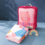 LSB Party Ducklings & Bear Super Soft Muslin Cotton Blanket for Newborns & Infants with Free Storage Pouch