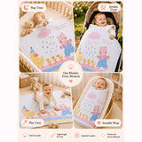 LSB Party Ducklings & Bear Super Soft Muslin Cotton Blanket for Newborns & Infants with Free Storage Pouch