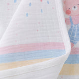 LSB Party Ducklings & Bear Super Soft Muslin Cotton Blanket for Newborns & Infants with Free Storage Pouch