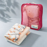 LSB Giraffe Happy Day Super Soft Muslin Cotton Blanket for Newborns & Infants with Free Storage Pouch