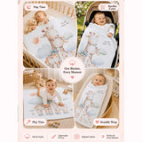LSB Giraffe Happy Day Super Soft Muslin Cotton Blanket for Newborns & Infants with Free Storage Pouch