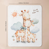 LSB Giraffe Happy Day Super Soft Muslin Cotton Blanket for Newborns & Infants with Free Storage Pouch