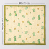 LSB Green Dino & Avocado, Super Soft Breathable Pure Muslin Cotton Blanket for Newborns & Infants with free storage pouch