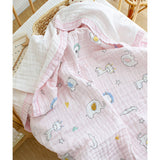 LSB Pink Animal Parade, Super Soft Breathable Pure Muslin Cotton Blanket for Newborns & Infants with free storage pouch