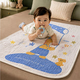 LSB Giraffe Star Catcher Super Soft Muslin Cotton Blanket for Newborns & Infants with Free Storage Pouch