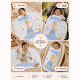 LSB Giraffe Star Catcher Super Soft Muslin Cotton Blanket for Newborns & Infants with Free Storage Pouch