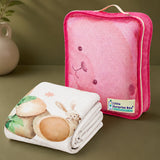 LSB Pink, Prince Bear Soft Cotton Winter Blanket for Newborn & Infants with Free Storage Pouch